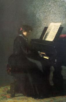 托馬斯 伊肯斯 Elizabeth at the Piano 托馬斯 伊肯斯 Elizabeth at the Piano